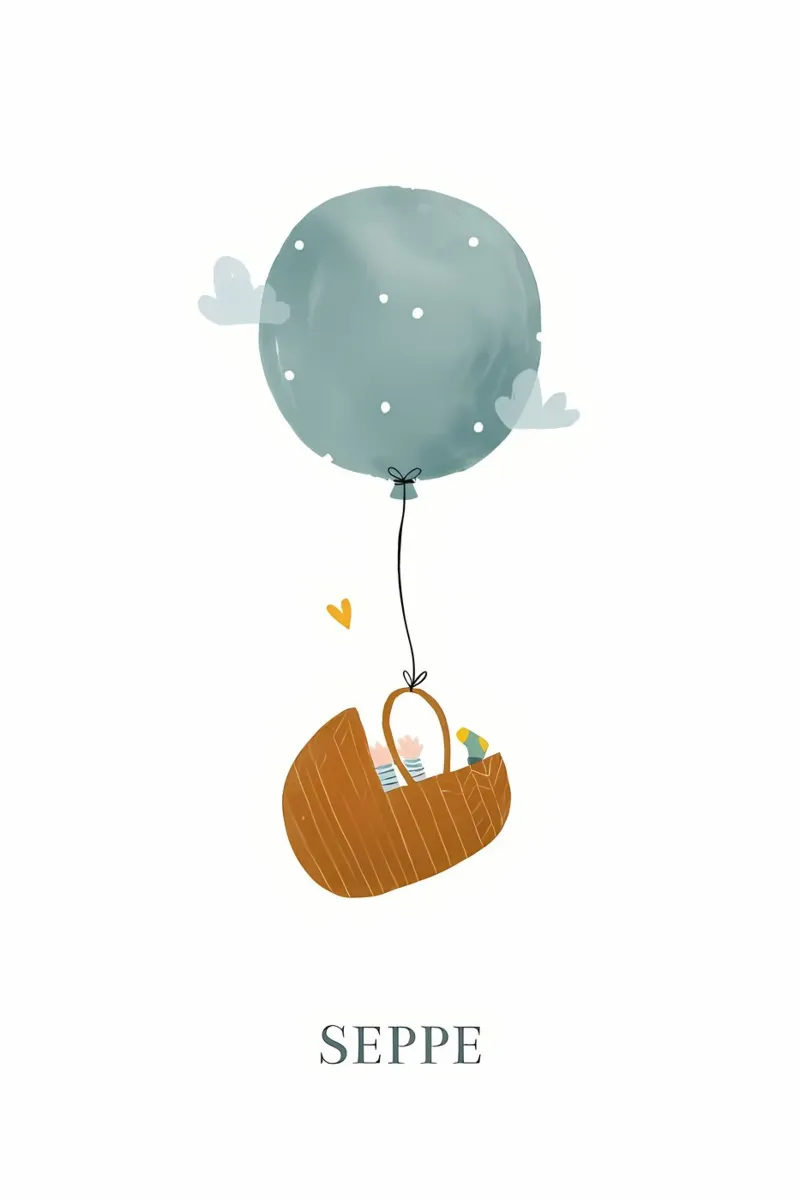 palloncino bambino poster con telaio in legno da mitaco