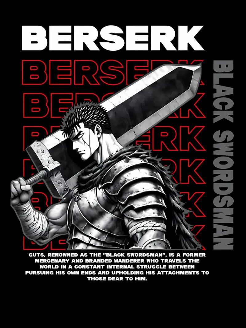 guts berserk design_guts berserk manga_berserk pfp_berserk w poster con telaio in plastica da Manhmai
