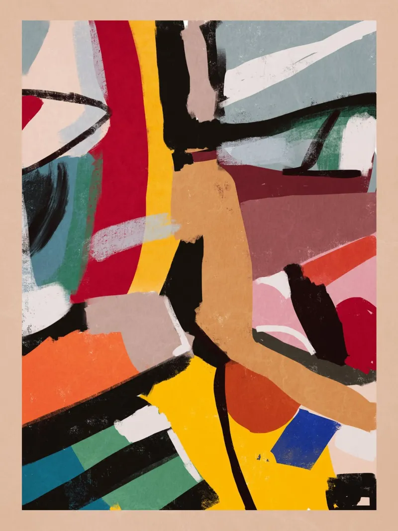 Moderne abstracte kunst 60 canvas met Baklijst van ThingDesign