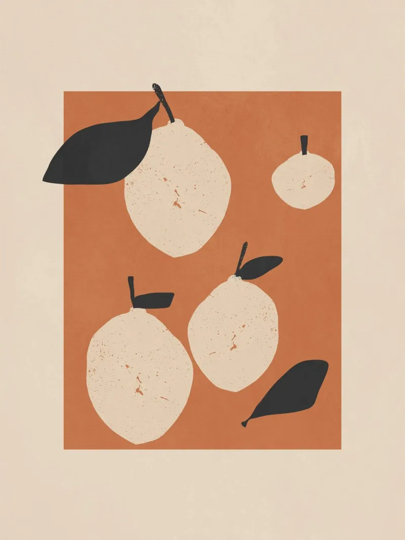 Minimalist Abstract Lemons canvas by LeaDArt