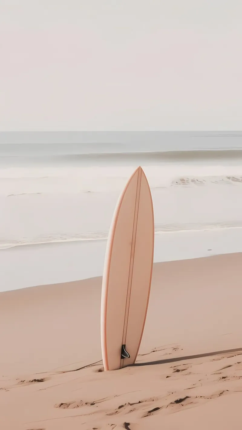 Download premium image of Surfboard on the beach outdoors su poster with wooden frame by mitaco