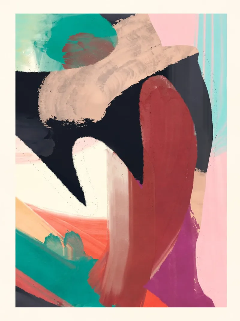 Pittura astratta 3 poster con telaio in plastica da LeaDArt