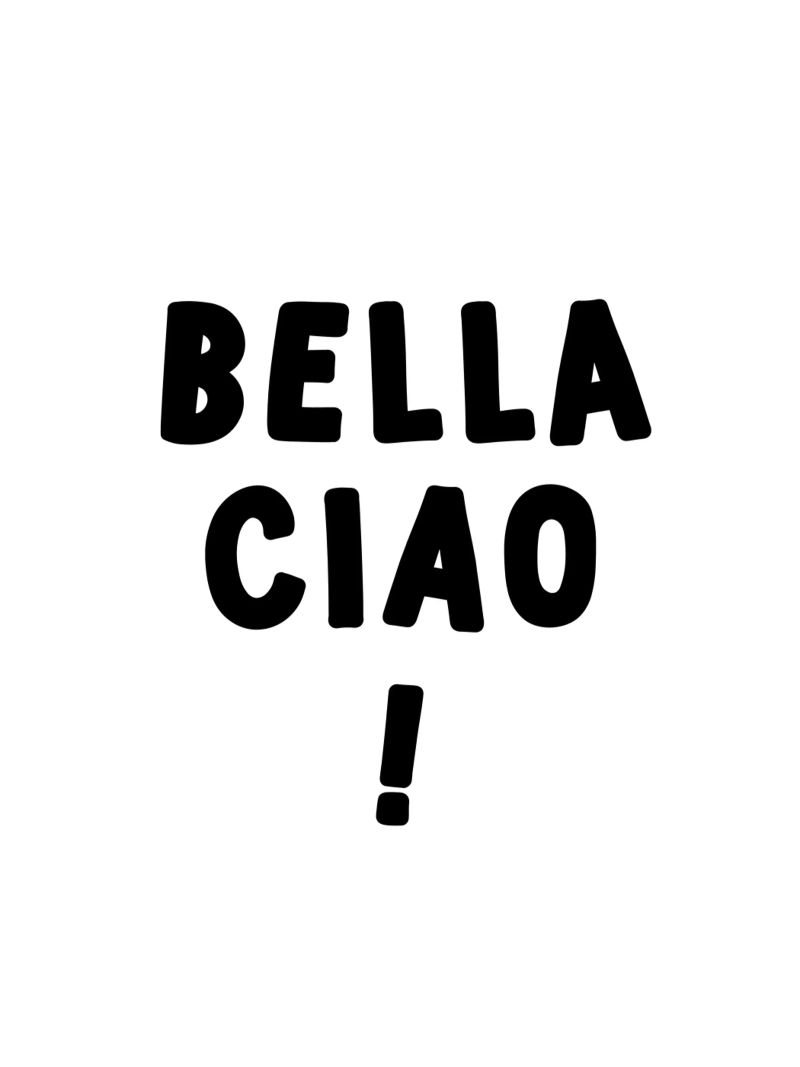 Bella Ciao pellicola backlit da YV TYPOGRAPHY