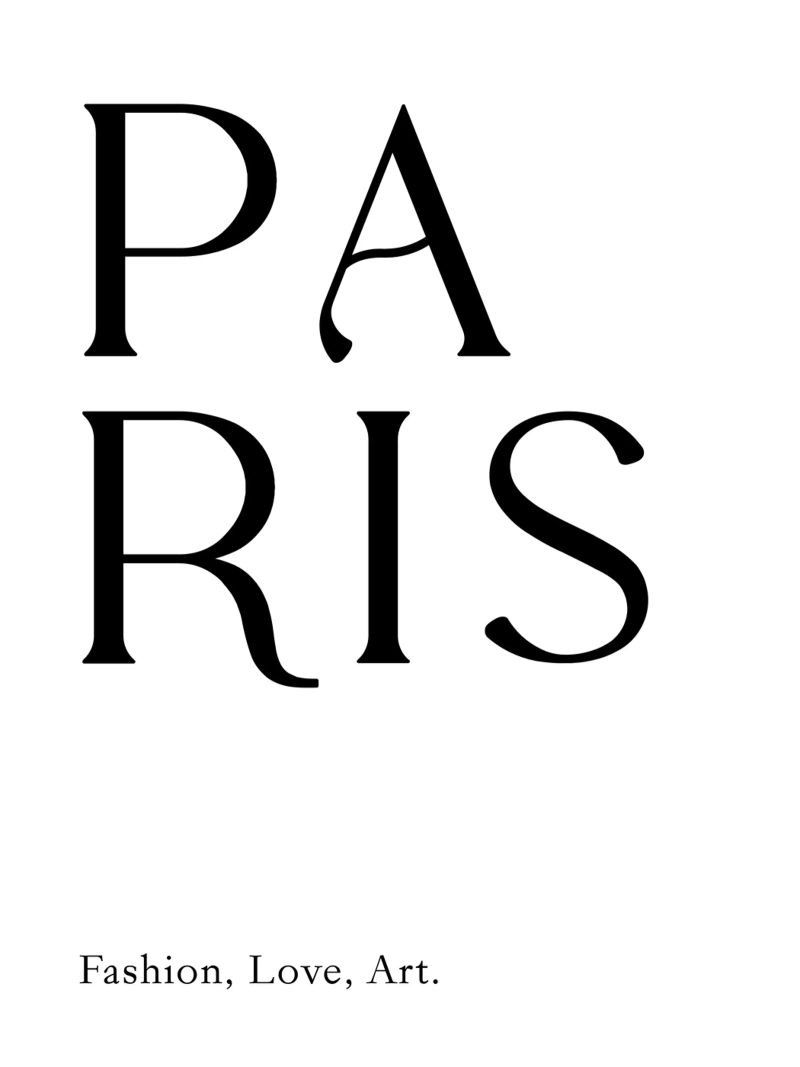 Paris Fashion, Love, Art Typography poster de YV TYPOGRAPHY