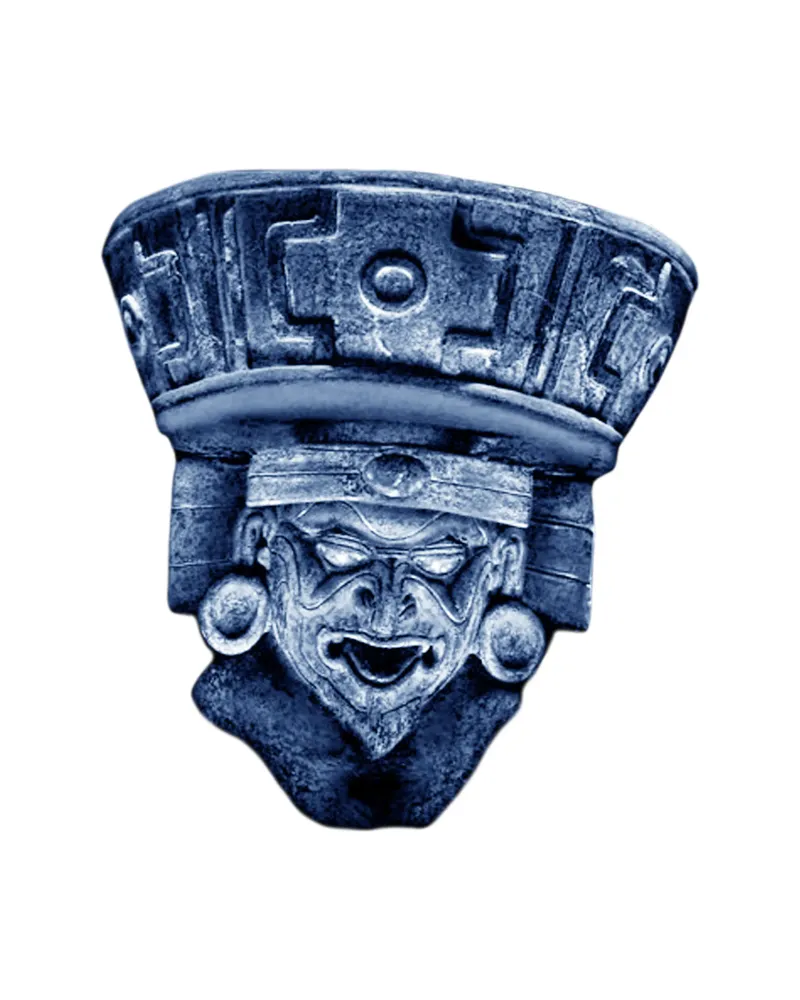 Huehueteotl Dio azteco del fuoco Arte poster con telaio in alluminio da nirwanaart