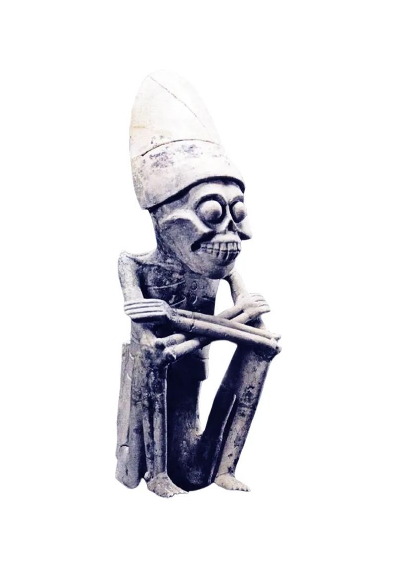 Mictlantecuhtli Dio azteco dei morti Arte poster con telaio in alluminio da nirwanaart