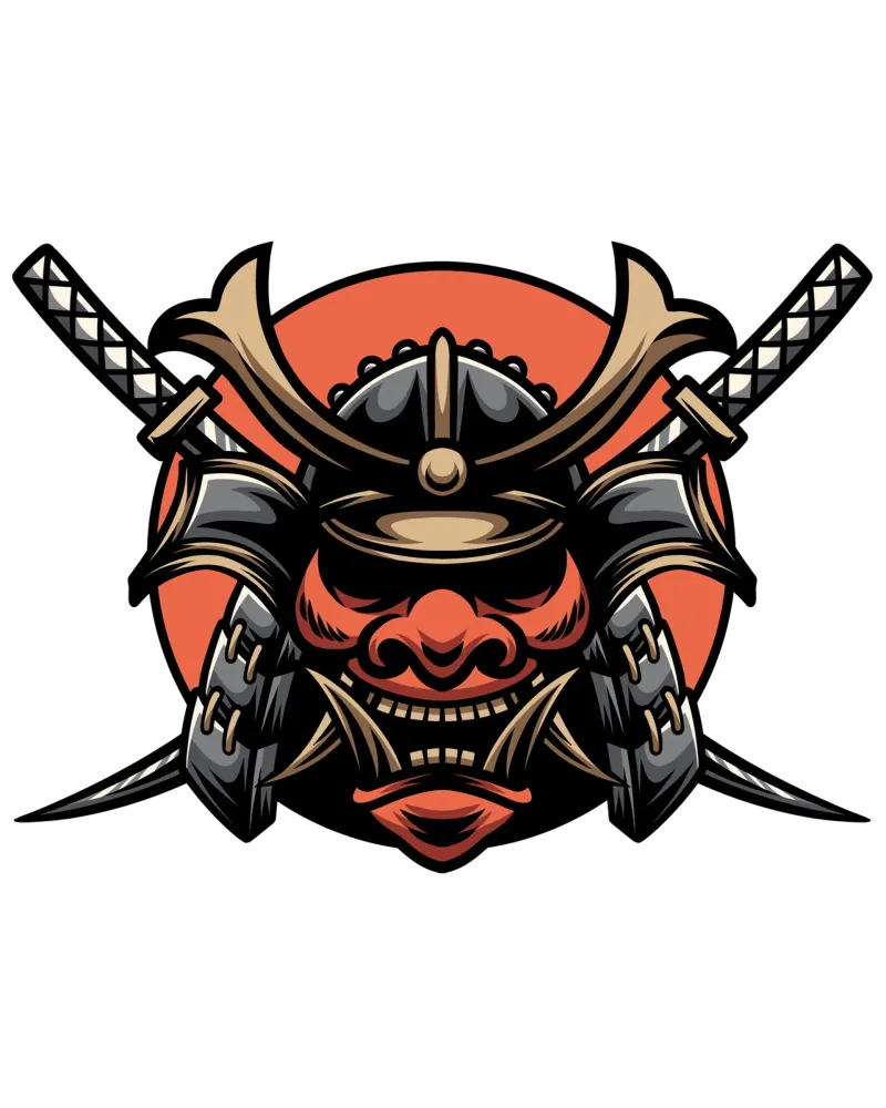 Arte giapponese dei samurai poster con telaio in alluminio da nirwanaart