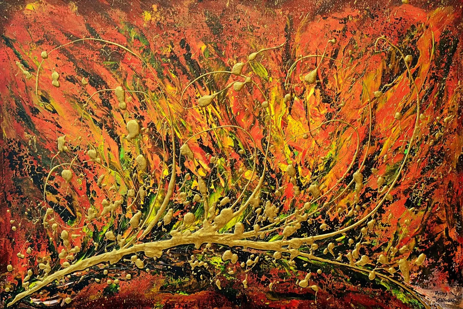 AUTUMN SYMPHONY pellicola backlit da Thierry Vobmann Abstract painting