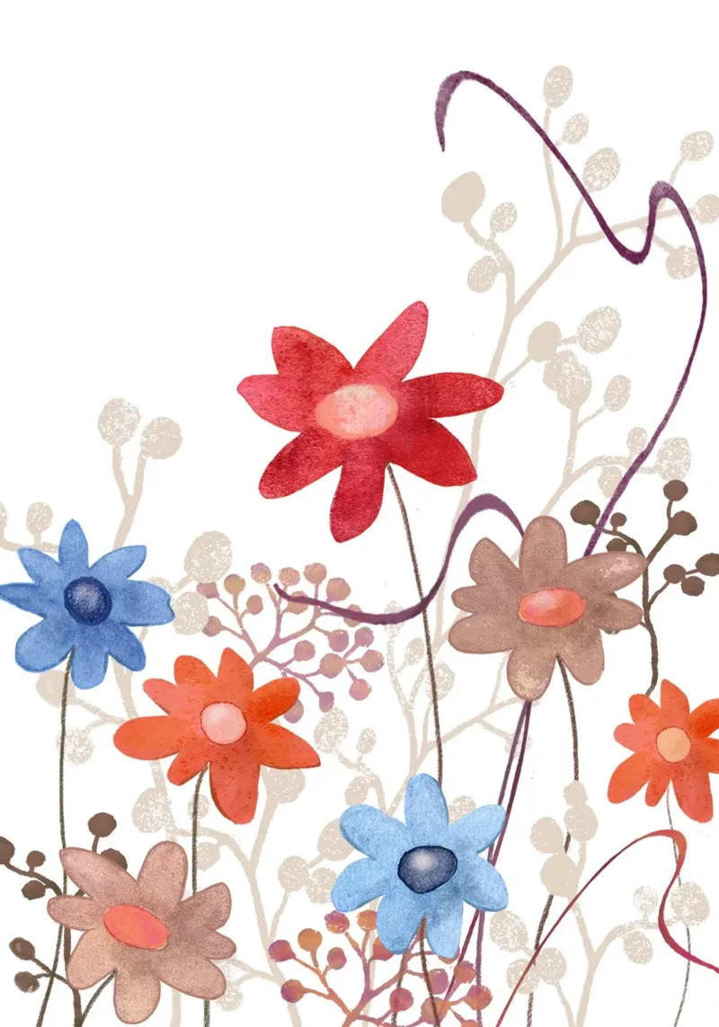 Blumen in rot, blau, braun pellicola backlit da Farbwelten