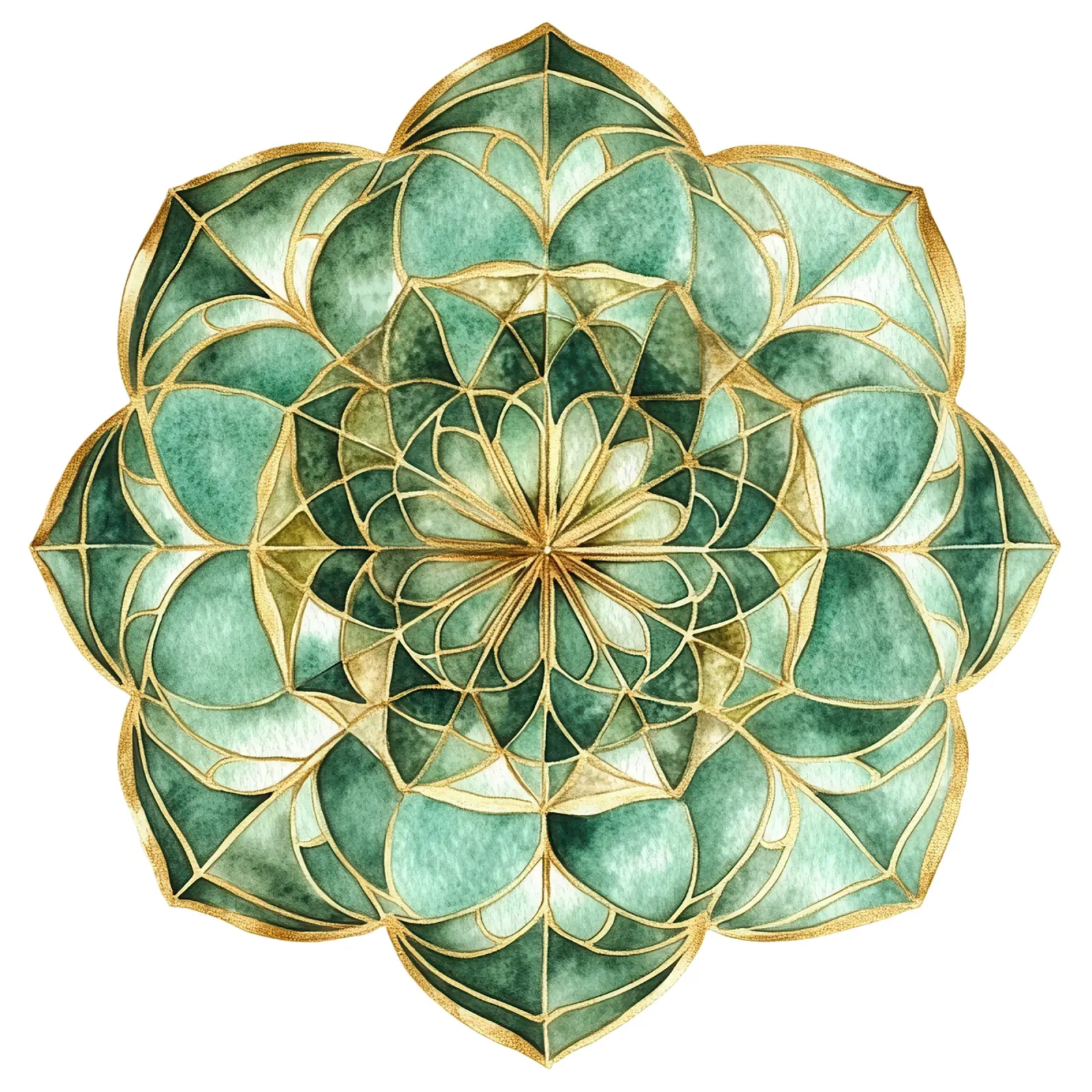 Mandala di salvia acquerellato pellicola backlit da Spiritual Touch