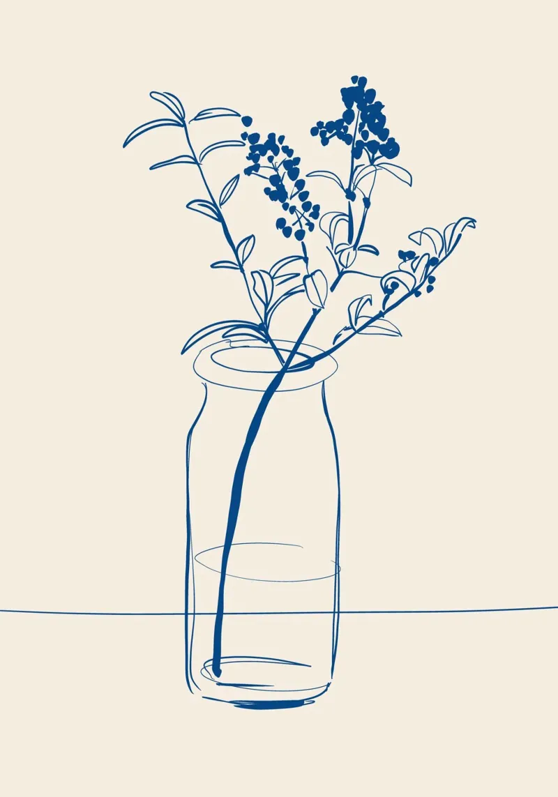 Dessin au trait de fleurs 14 hahnemühle de LeaDArt