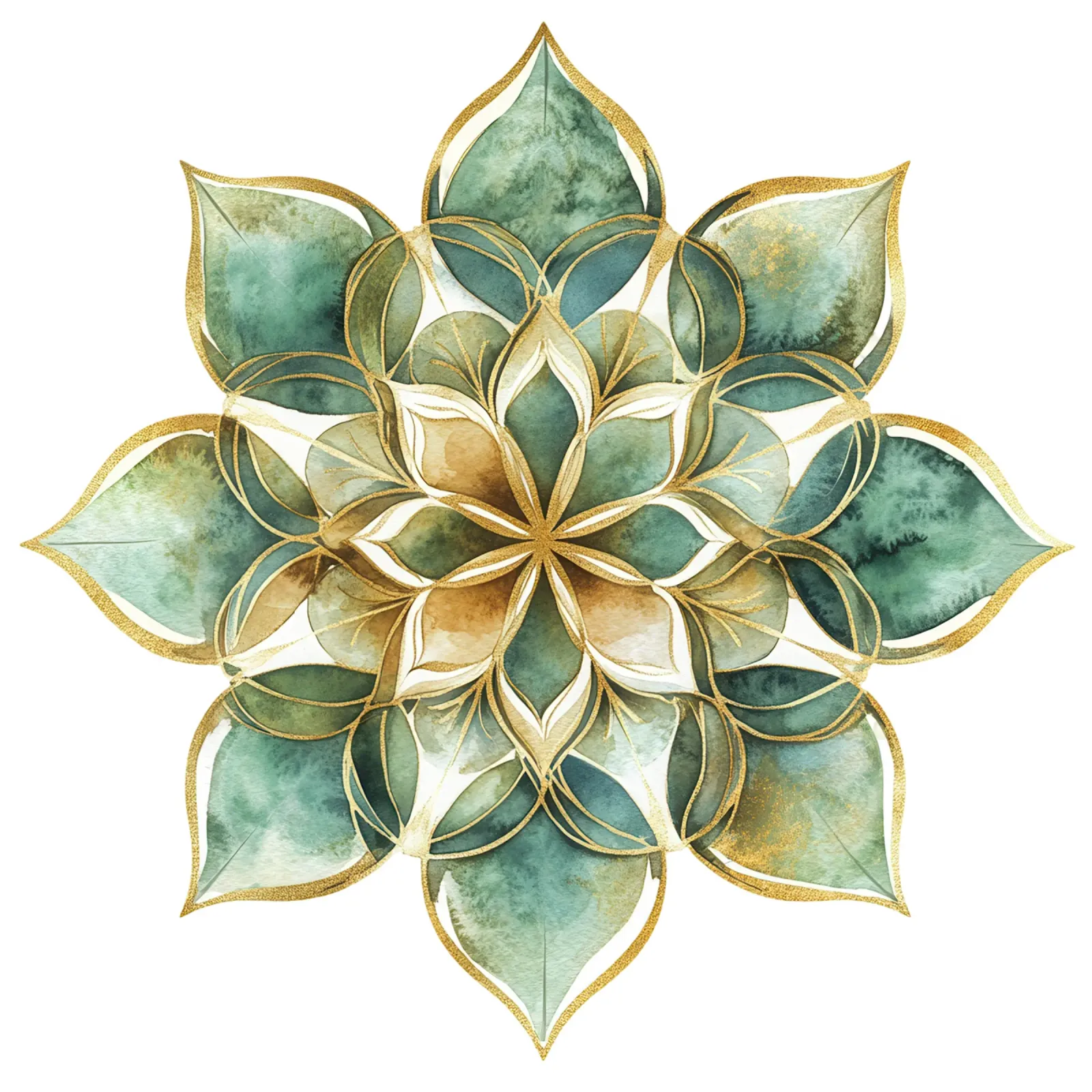 Mandala di salvia acquerellato pellicola backlit da Spiritual Touch