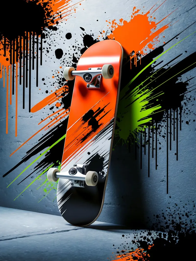 Urban Skate: Graffiti Skateboarding poster con telaio in alluminio da GameDay Studio