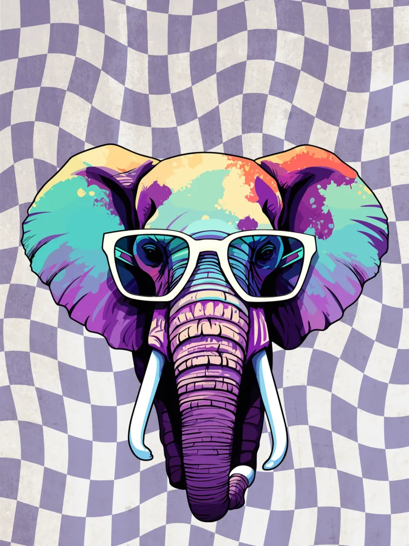 Safari al neon pellicola backlit da Doodle Dreams Art