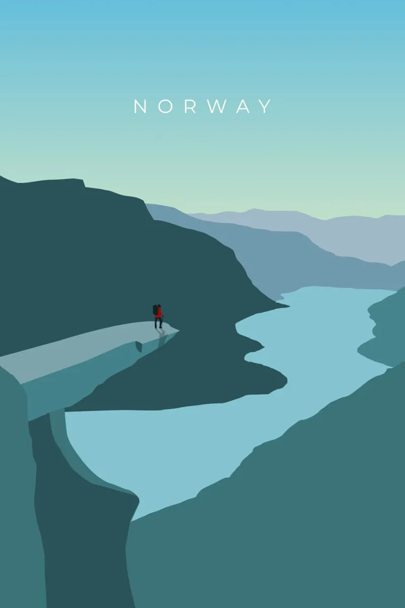 Norway - Trolltunga pellicola backlit da minimalist designs