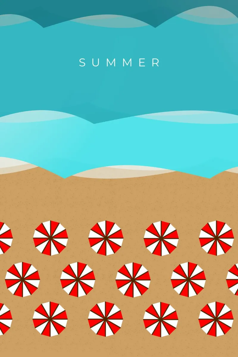 Summer - Beach and sea poster con telaio in alluminio da minimalist designs