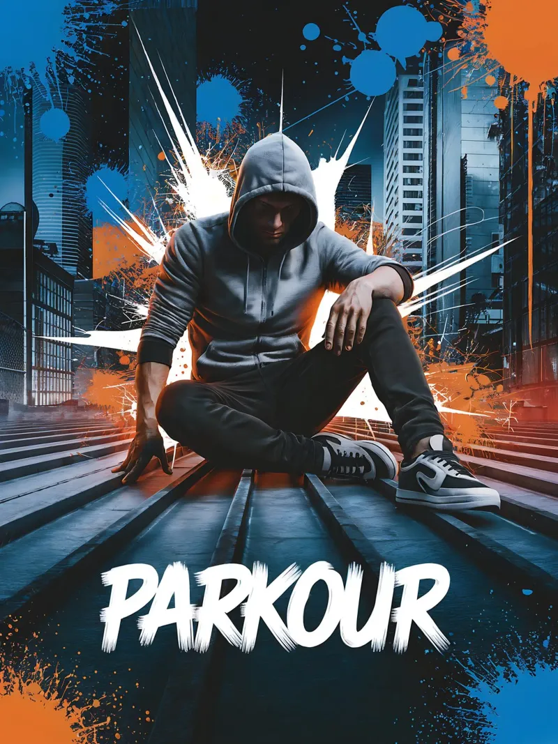 Urban Flow: Parkour Graffiti aluminium-dibond van GameDay Studio
