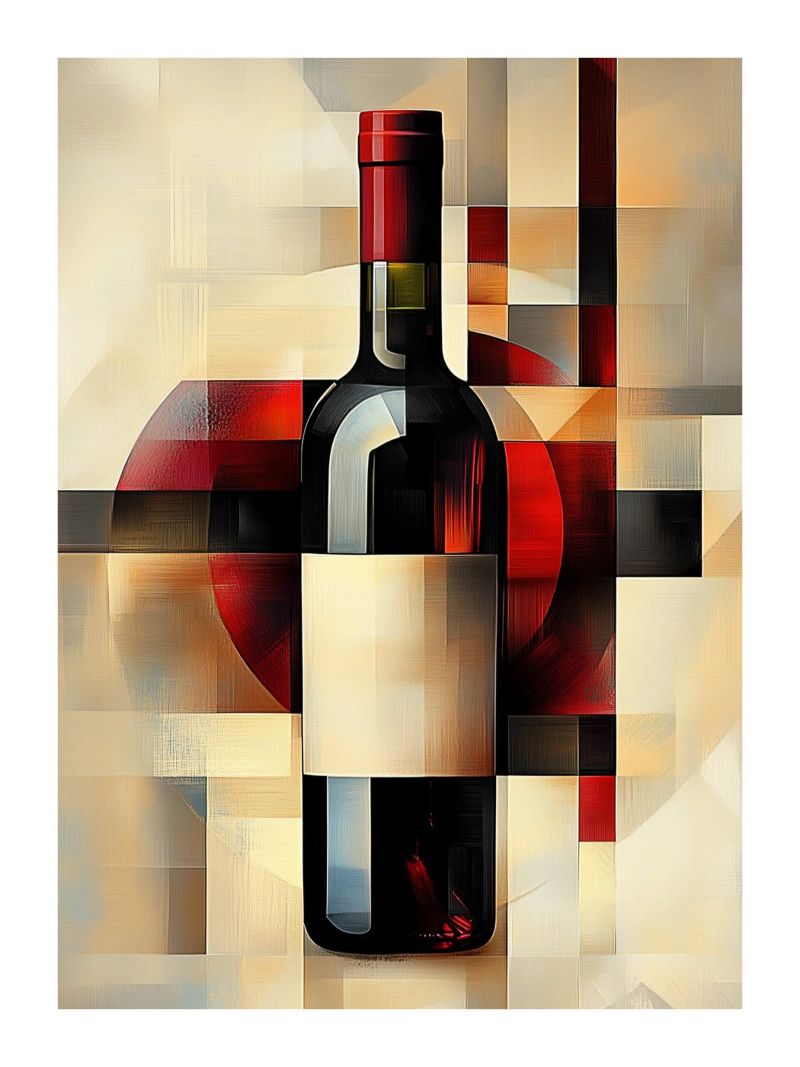 Wine bottle in abstraction poster by Spice & Style