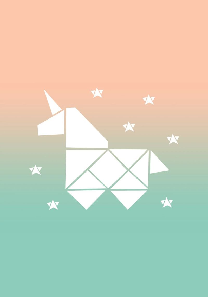Sparkling gradient unicorn green pellicola backlit da BAINAI KIDS