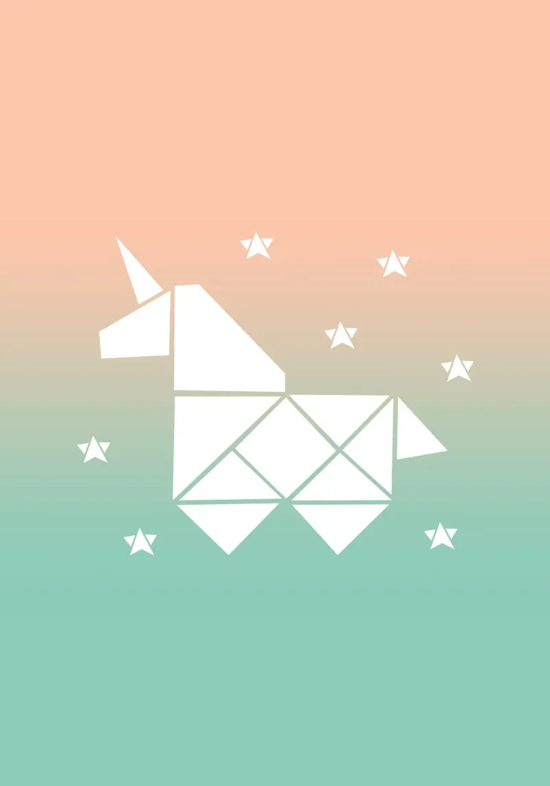 Sparkling gradient unicorn green carta hahnemühle da BAINAI KIDS