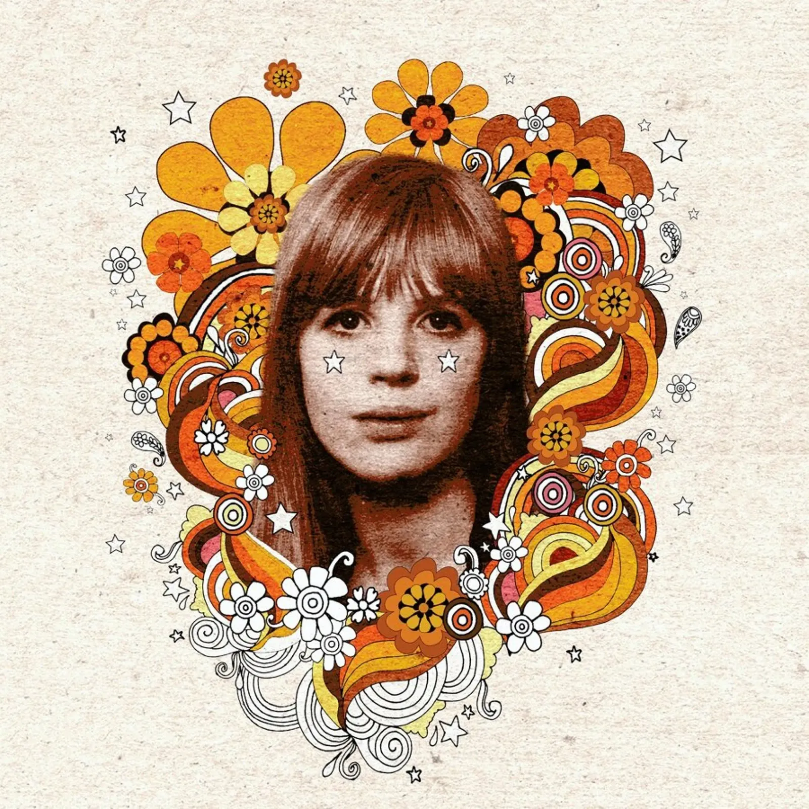 Marianne Faithful backlit folie van Kris Tate