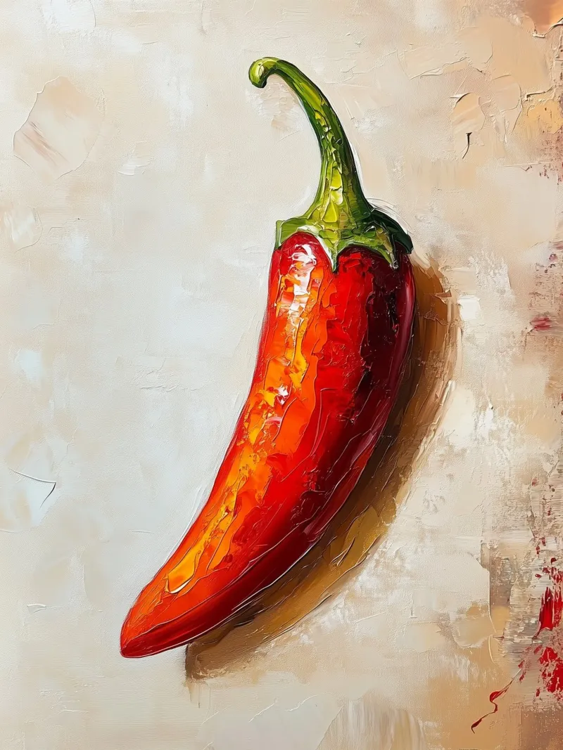 Peperone rosso in vernice strutturata plexiglass da Spice & Style