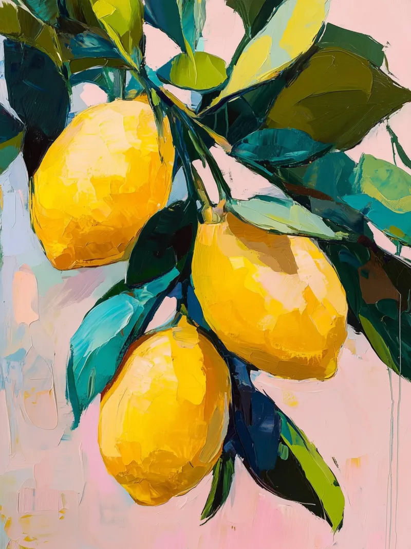 Limoni in vernice strutturata carta hahnemühle da Spice & Style
