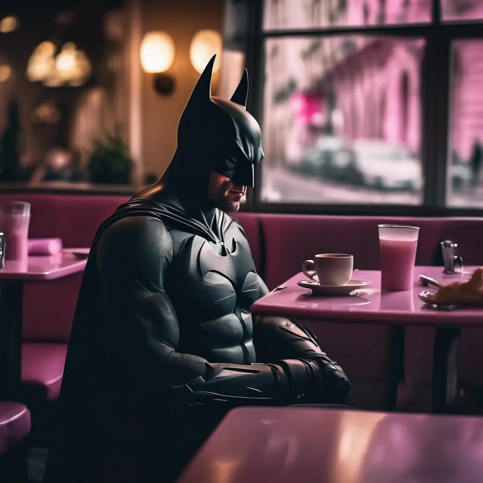 Batman in Paris pellicola backlit da Flo Klein