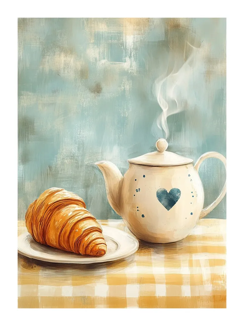 Colazione alla francese poster con telaio in legno da Spice & Style