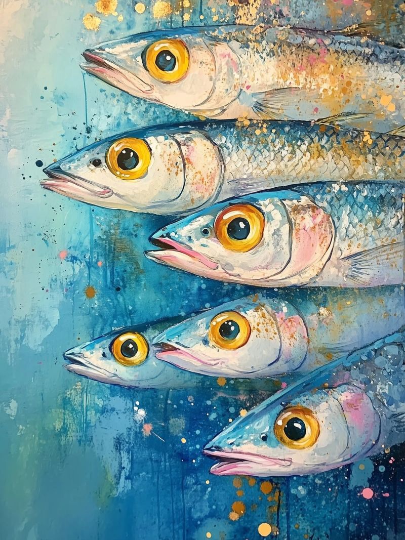 Strahlende Fischschwärme Poster von Spice & Style