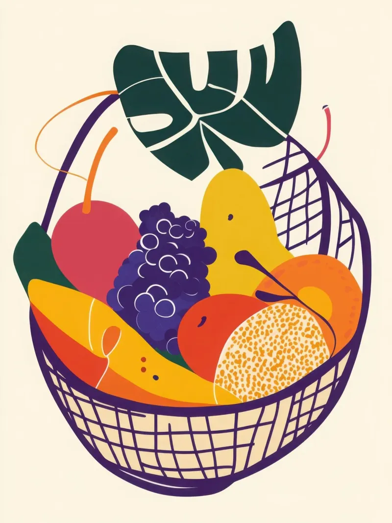 Vibrante giungla fruttata poster con telaio in plastica da Pop and Fruits - Affiches & posters