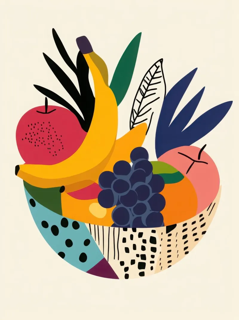 Energia e grafica tropicale tela con Cornice a cassetta da Pop and Fruits - Affiches & posters