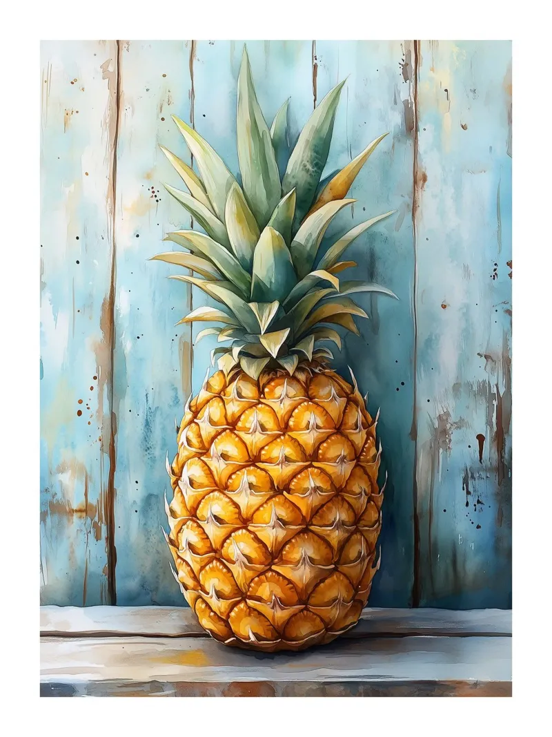 Ananas tropicali tela con Cornice a cassetta da Spice & Style