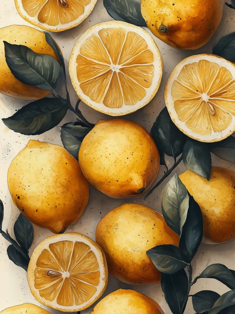 Artistic illustration of lemons canvas by Spice & Style