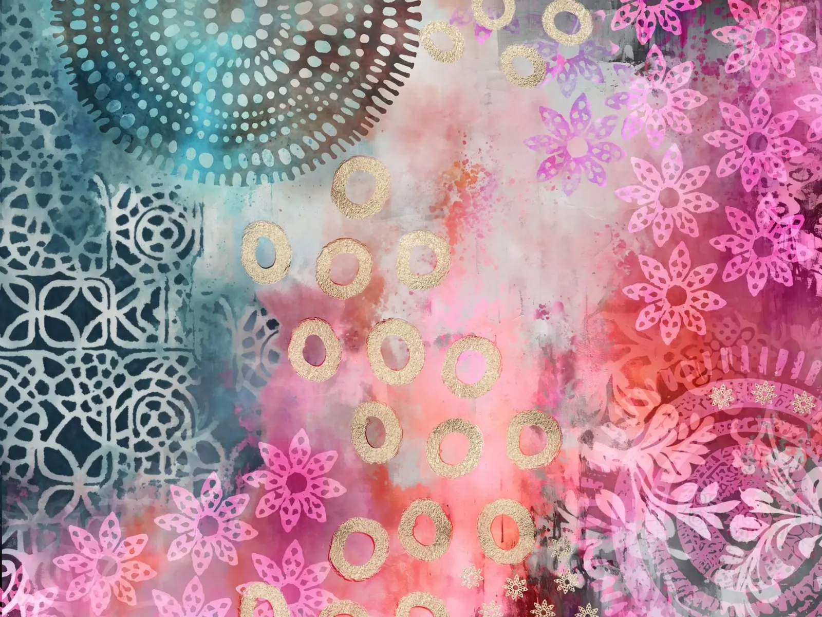 Vibrant Vibes Bohemian Chic poster con marco de plástico de Andrea Haase Modern Home