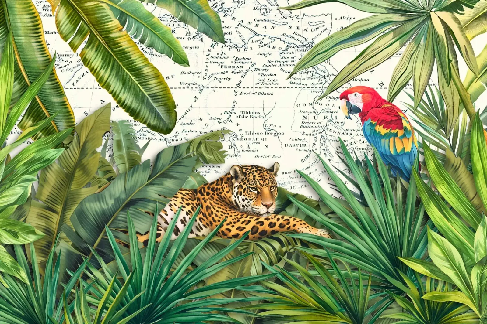 Viaggio tropicale di ghepardi e uccelli pellicola backlit da Andrea Haase Vintage World