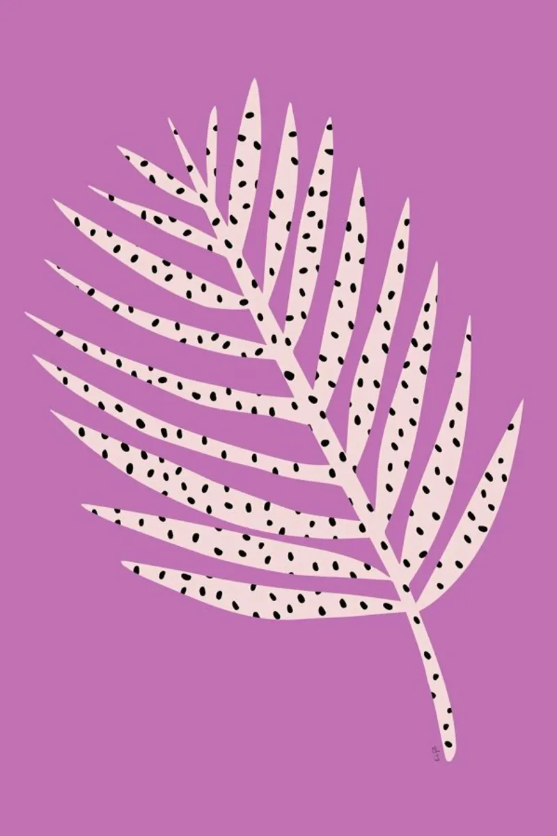 Palm Dot Leaf in Purple pellicola backlit da Linda Gobeta