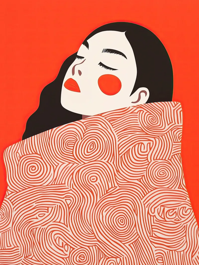 Portrait of a woman in red and black hahnemühle by Autofocus