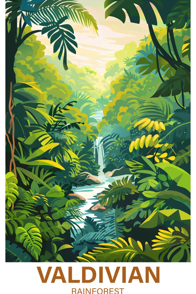 Valdivian Rainforest canvas with Floater frame by Wanderlust Vibes