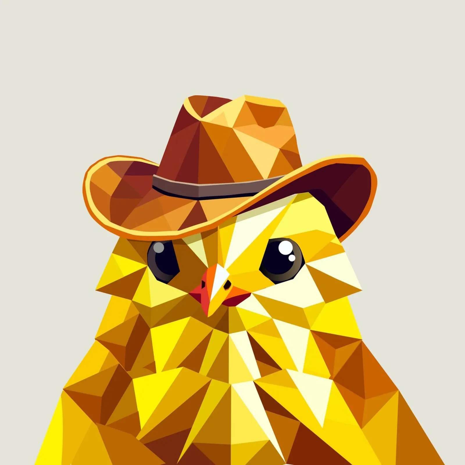 poussin mignon avec un chapeau de cow-boy stylé poster avec cadre en plastique de namosh