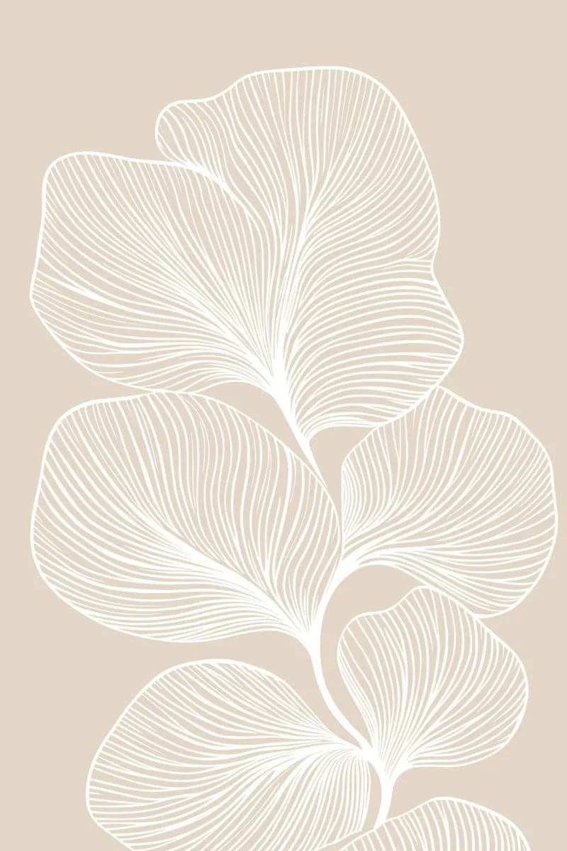 Arte lineare minimalista delle foglie pellicola backlit da Melloi Art Print