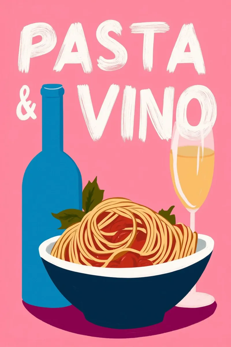 Spagetti & Vino Amore pellicola backlit da Carinaprint