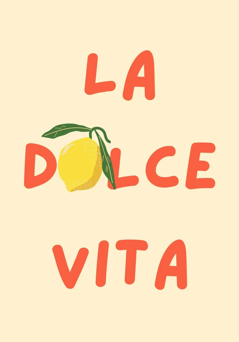 La dolce vita poster con telaio in alluminio da pdigitalprints