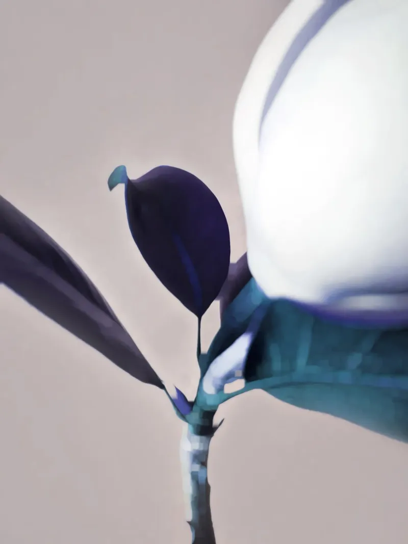 Magnolia Stem (Blue) poster con telaio in plastica da Angelo Cerantola