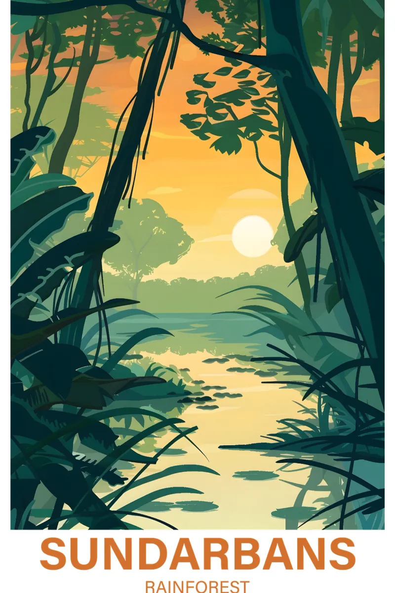 Foresta pluviale di Sundarbans carta hahnemühle da Wanderlust Vibes
