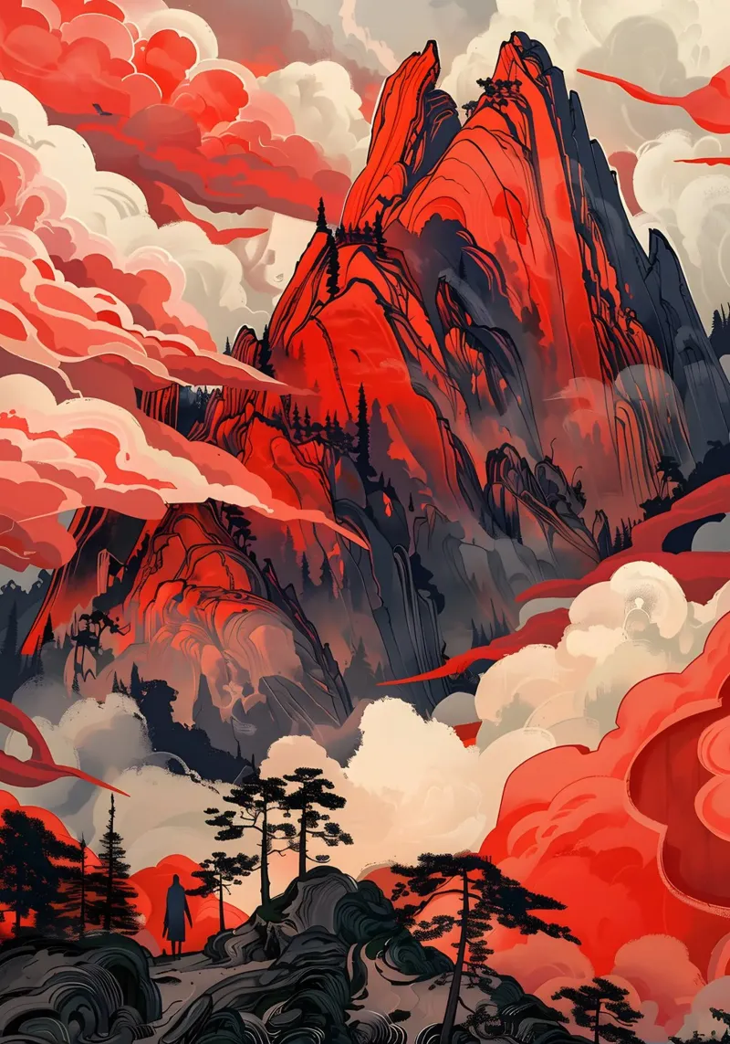 Paesaggio d'epoca poster con telaio in plastica da Wanderlust Vibes