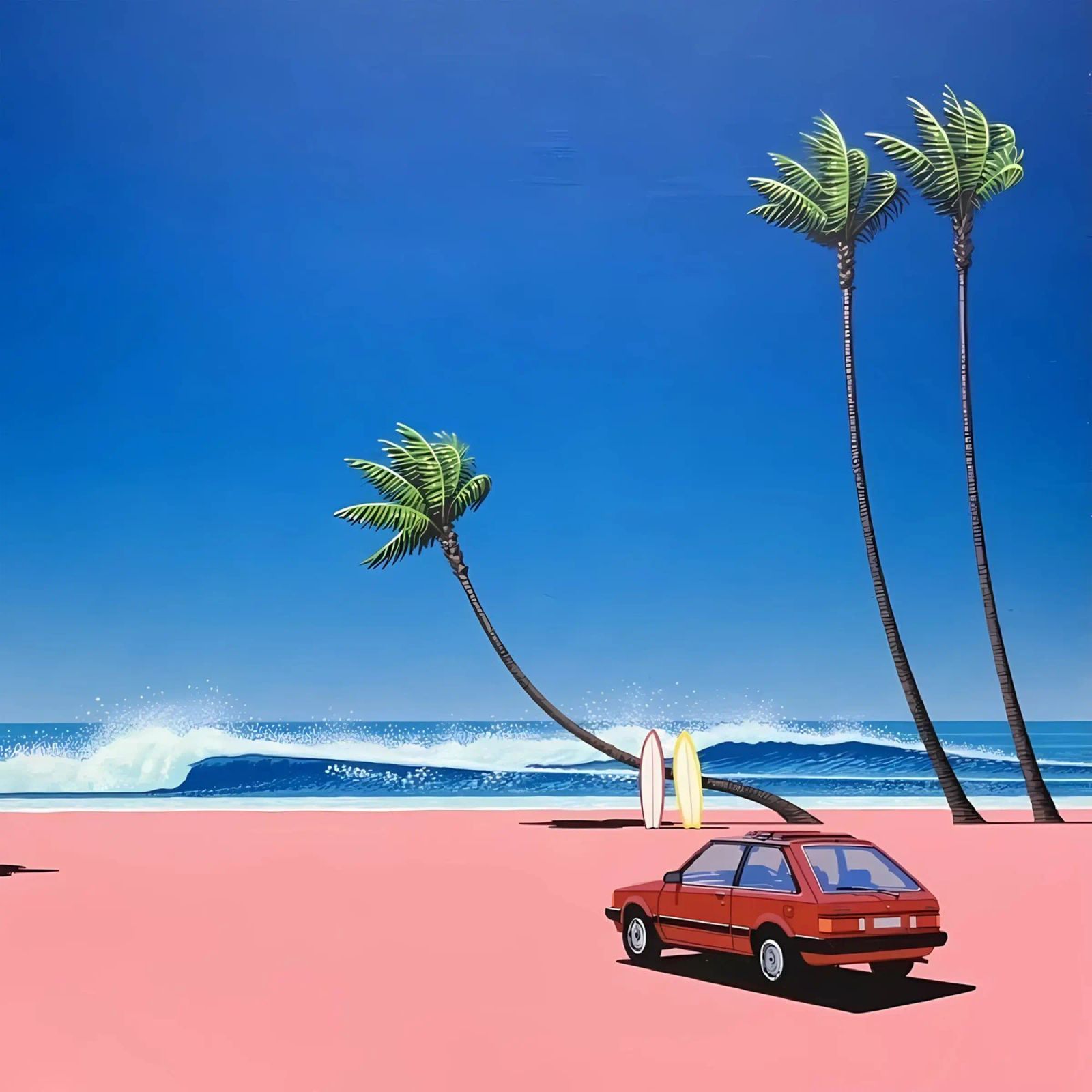 Rilassarsi sulla spiaggia - Hiroshi Nagai pellicola backlit da Perdana shop