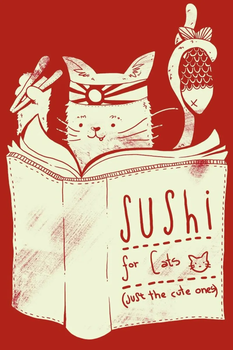 Sushi for cats poster con telaio in plastica da Tobe Fonseca