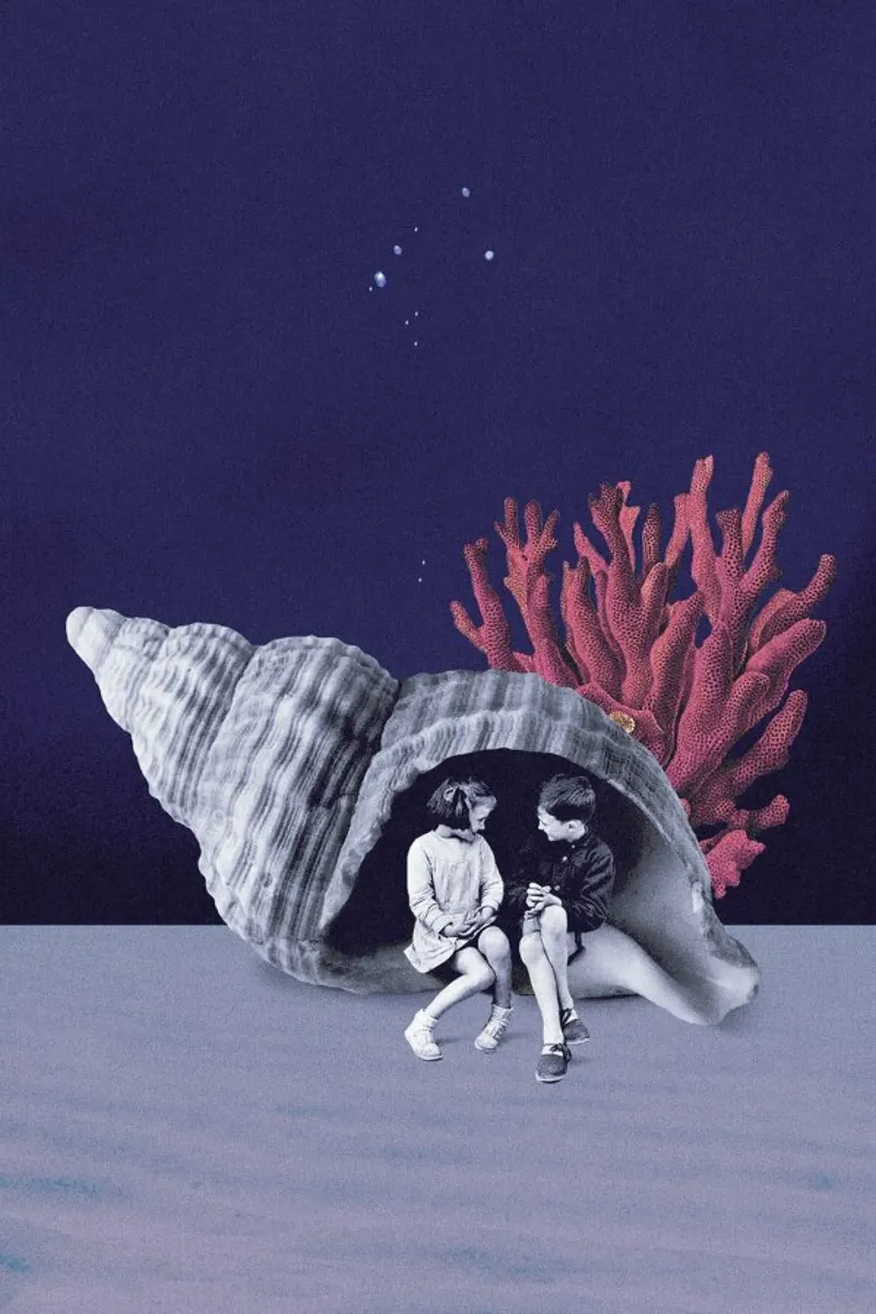 Can You Hear the Ocean? poster con telaio in legno da Maarten Léon