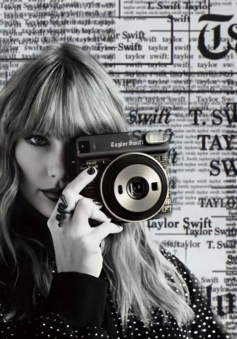 Taylor swift and clasic camera lámina retroiluminada de avissta